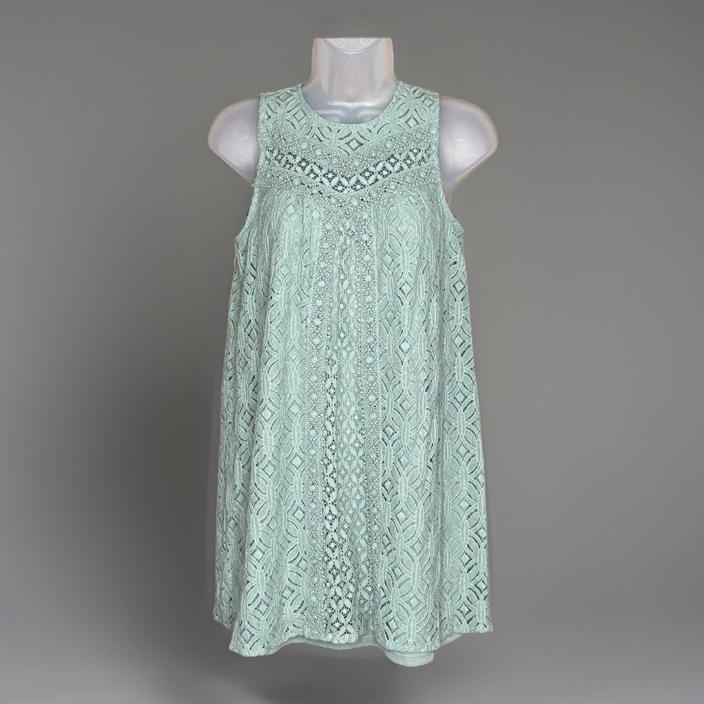 Jolt‎ Tunic Top Women S Aqua Lace Boho Cottagecore Fairy Romantic Chic Festival